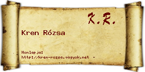 Kren Rózsa névjegykártya